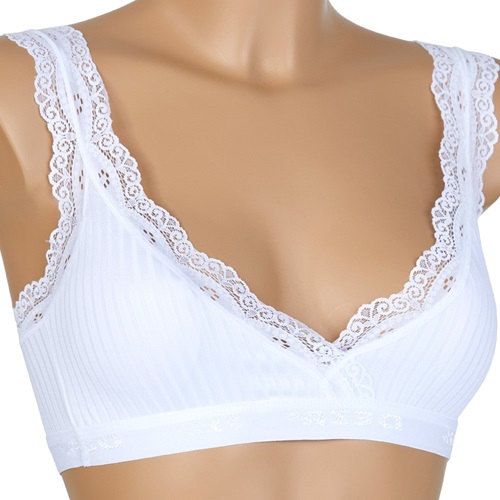 Deza 5035 Bayan Jakarlı Sur Dantel Pedli Büstiyer - Beyaz - 80-85