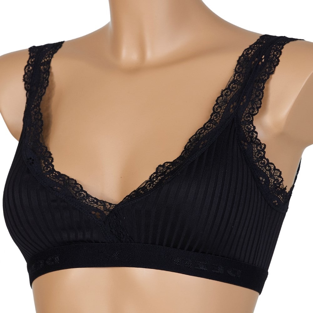 Deza 5035 Bayan Jakarlı Sur Dantel Pedli Büstiyer - Siyah - 80-85