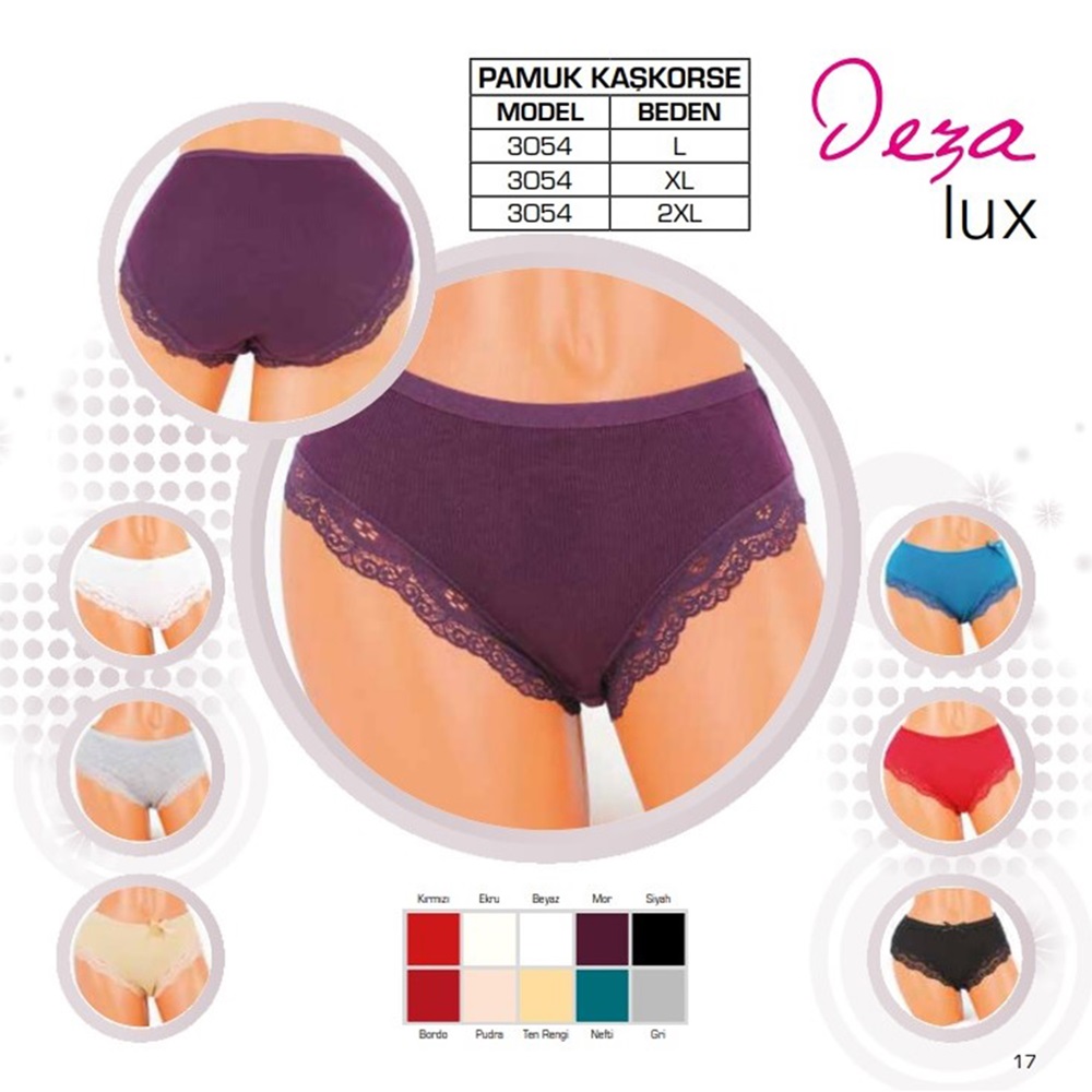 Deza 3054 Bayan Pamuk Kaşkorse Bato - Ekru - XXL