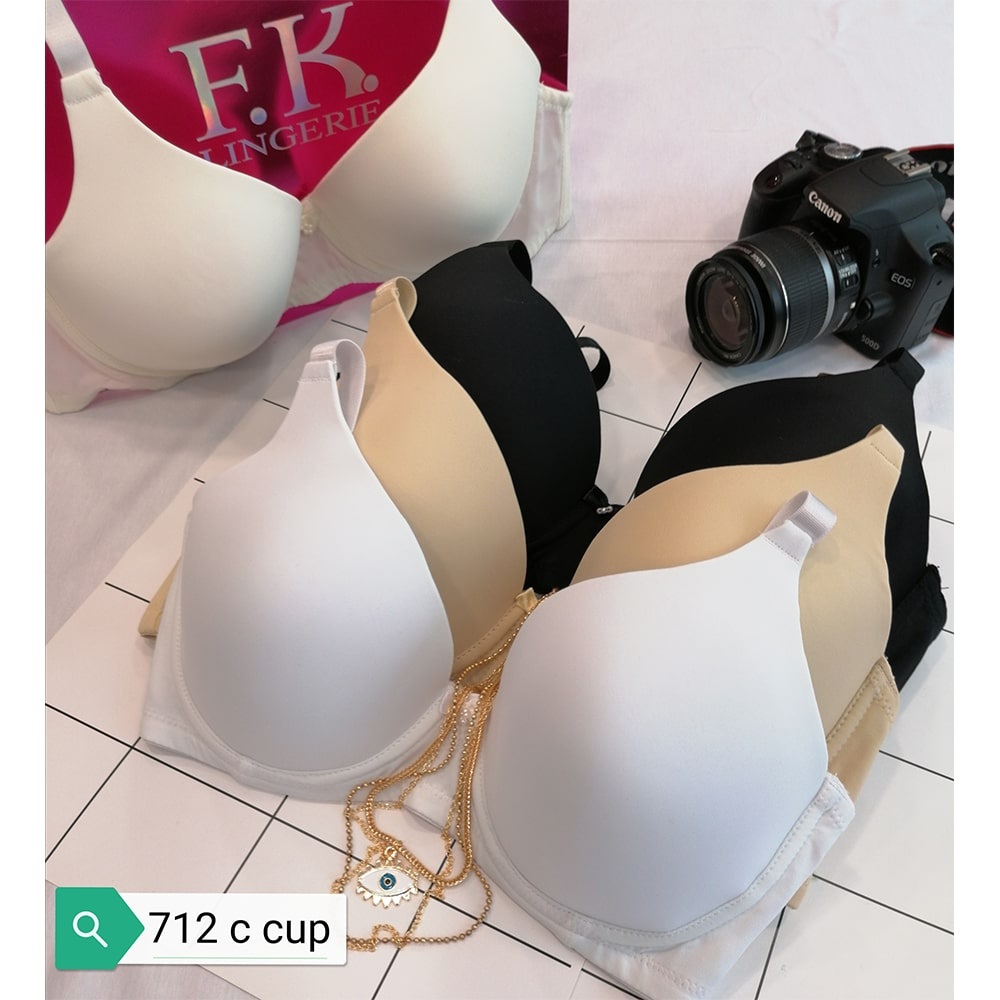 F.K 712 Bayan Dolgusuz Süngerli Telli Toparlayıcı Sütyen Cup C 85-95 - Siyah