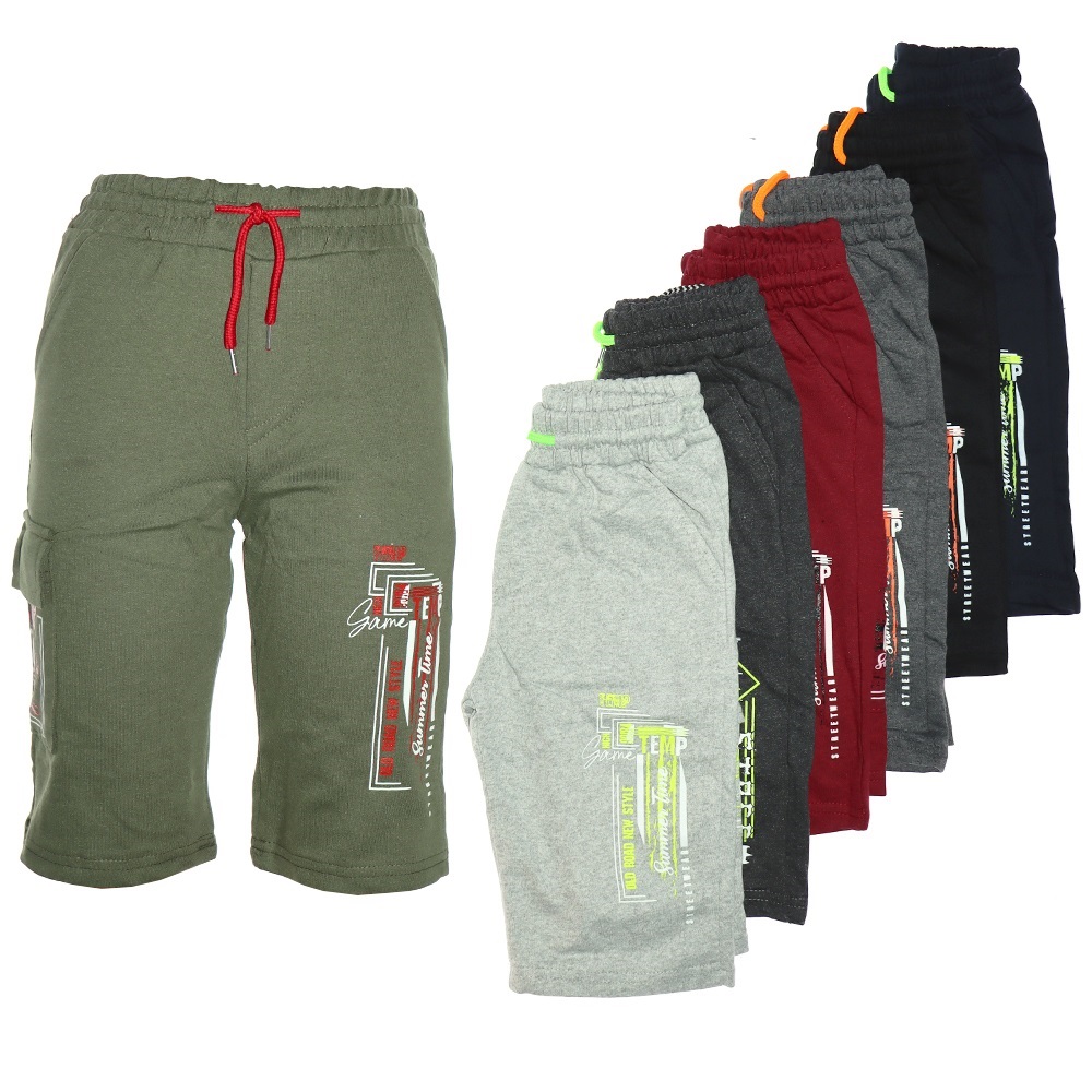 Babılcıx 172/725-1 Erkek Çocuk Penye Sağ. K. C Den. Same Bas. Kapri Eşofman Alt 5-8 Yaş- Siyah - 9-12 YAŞ