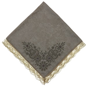 ÖFG Aplike Kadife İncili Güpürlü Bohça