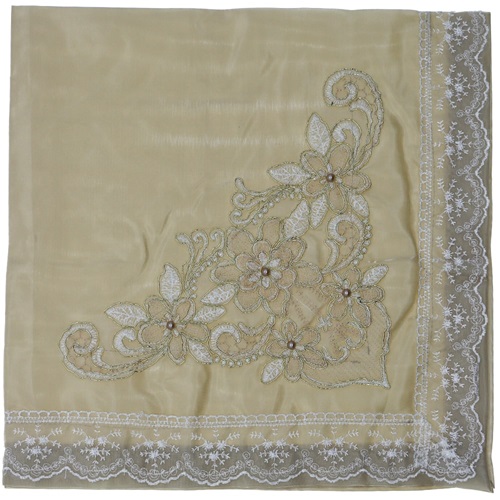 ÖFG Monaray Fistolu İncili Tek Renk Bohça - Bej - STANDART