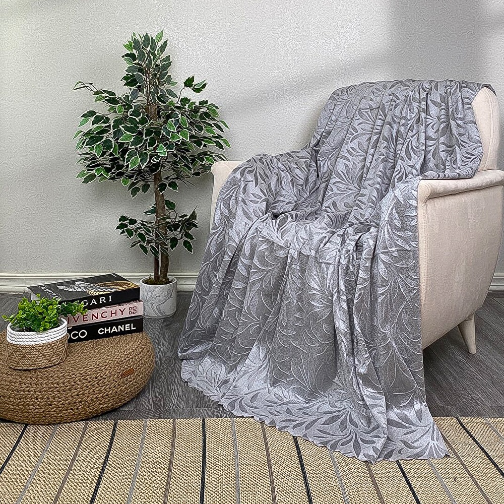 Evneşe Tay Tüyü Akasya Koltuk Kanepe Örtüsü 160x200cm - Füme - 160X200