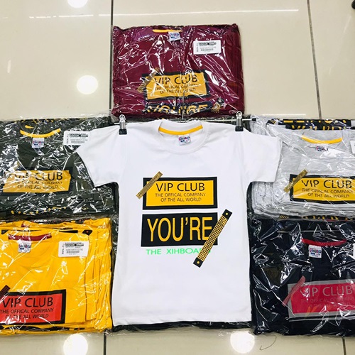 Çocukça Kids 0007 Erkek Çocuk Vıp Club Baskılı Penye Tişört 3-12 Yaş