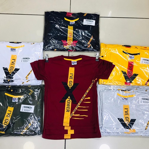 Çocukça Kids 0009 Erkek Çocuk I Ve Go Baskılı Penye Tişört 3-12 Yaş