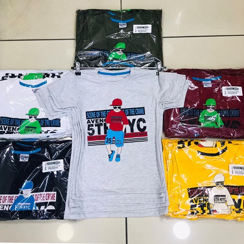 Çocukça Kids 0010 Erkek Çocuk Avench Baskılı Penye Tişört 3-12 Yaş