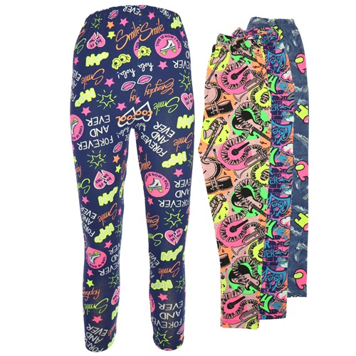 Çocukça Kids 2026 Kız Çocuk Baskılı Likralı Tayt 3-12 Yaş