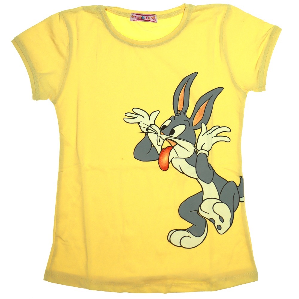 Fındık Kız Kız Çocuk Bugs Bunny Baskılı Tişört 12-15 Yaş - Sarı - 12-15 YAŞ
