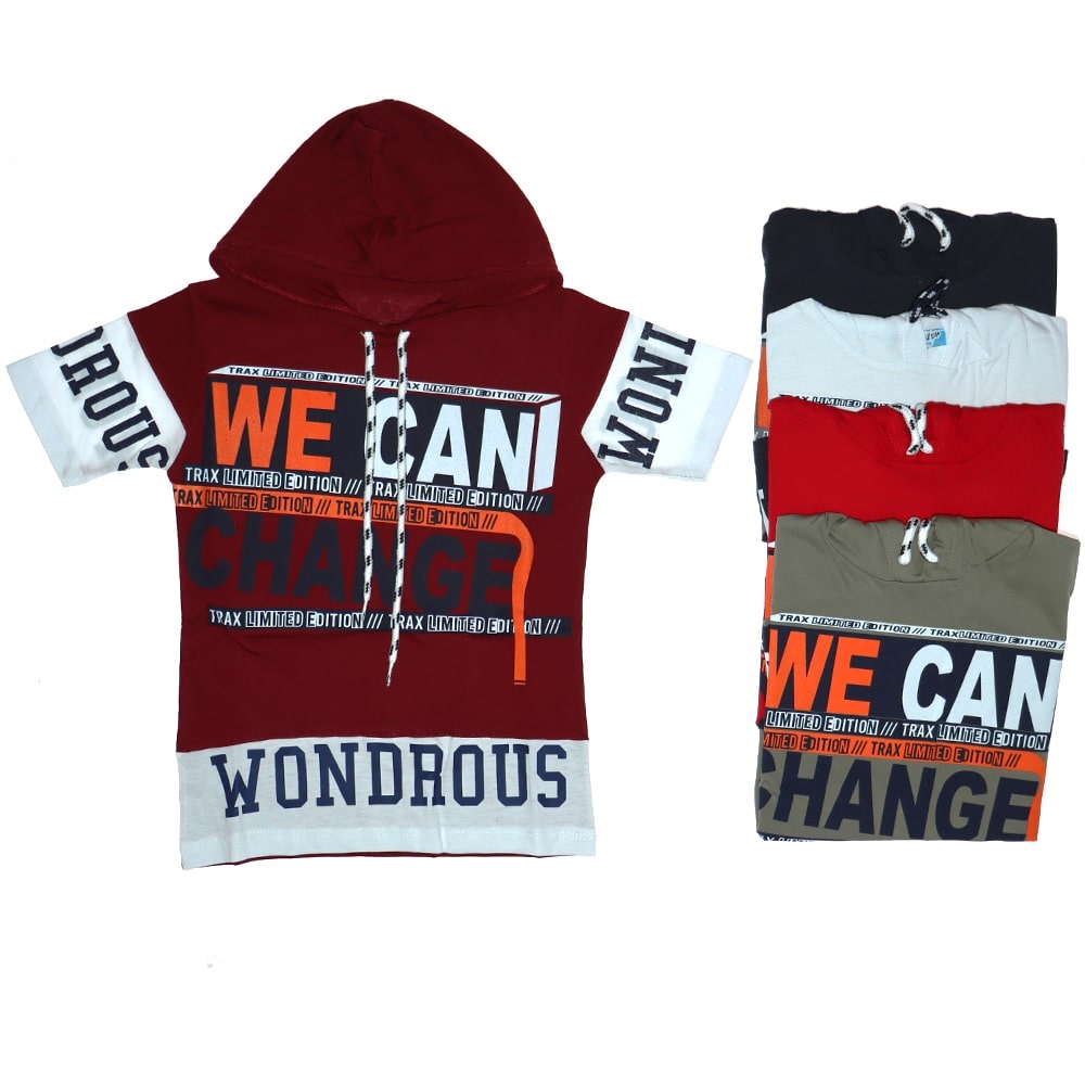 Damlanur Erkek Çocuk Kapşonlu Baskılı Tişört 13-16 Yaş