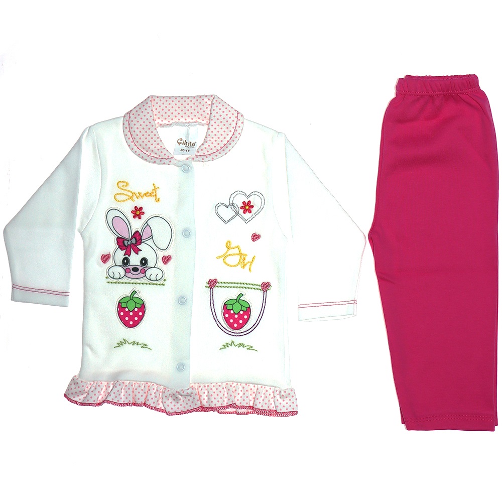 Çikita 225 Kız Çocuk Önü Fırfırlı takım 1-2-Yaş