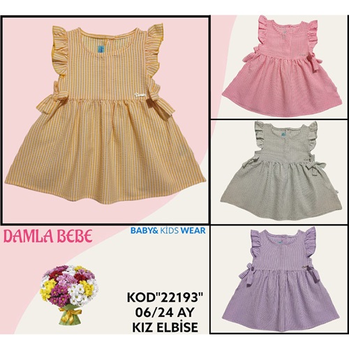 Damla 22193 Kız Bebe Dokuma Elbise 6-24 Ay