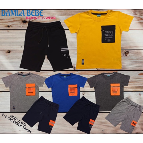 Damla 22073 Erkek Çocuk Always Play Star Baskılı Takım 3-6 Yaş