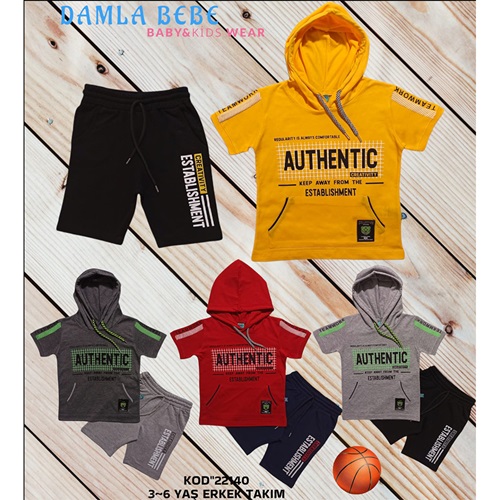 Damla 22140 Erkek Çocuk Natürel Color Authentic Baskılı Takım 3-6 Yaş