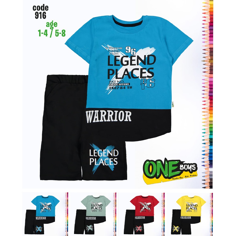 One Boys Erkek Çocuk Legend Baskılı Penye Şortlu Tişört Takım 1-4 yaş
