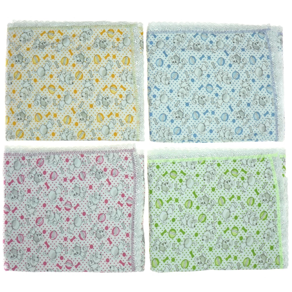 Karaca Bebe Köpek Baskılı Kenar Fistolu Penye Kundak 0-1 Yaş