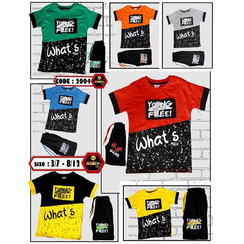 Mubix 2004 Erkek Çocuk K. Penye Whats Bas. Şortlu Takım 8-12 Yaş