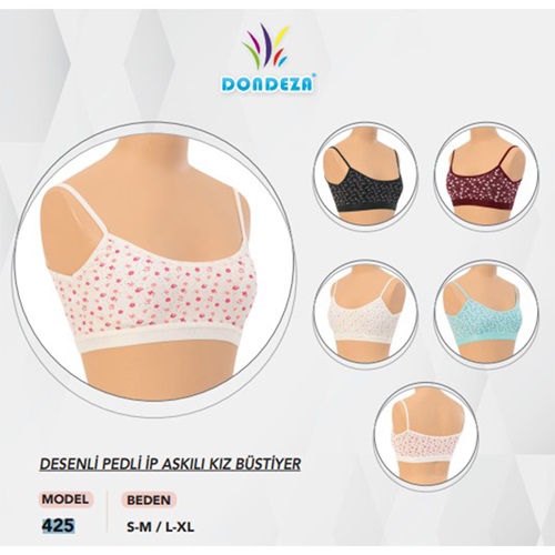 Dondeza 425 Desenli Pedli İp Askılı Büstiyer