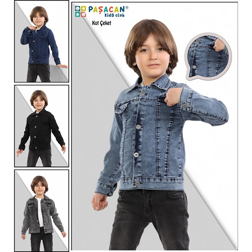 Paşacan 50505-2 Erkek Çocuk Likralı Kot Ceket 8-12 Yaş