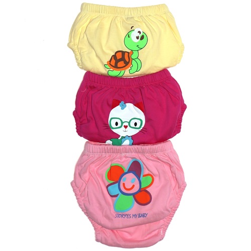 Poopes 7-031 Kız Çocuk Bas.Büyük Beden Alıştırma Külotu 3-4 Yaş - Karışık Renk - 4-YAŞ