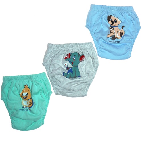 Poopes 7-031 Erkek Çocuk Fil Bas.Büyük Beden Alıştırma Külotu 3-4 Yaş - Karışık Renk - 4-YAŞ