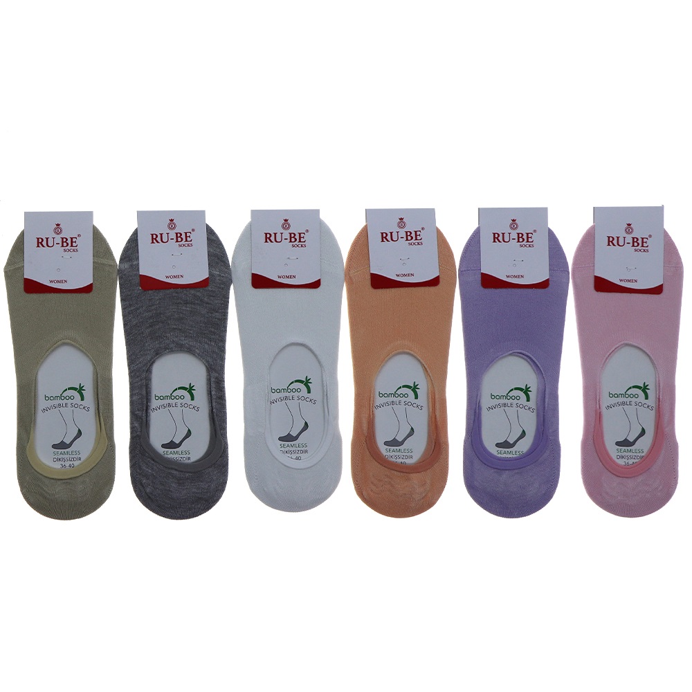 Ru-be 7218 Bayan Likralı Dikişiz Bambu Babet Çorap