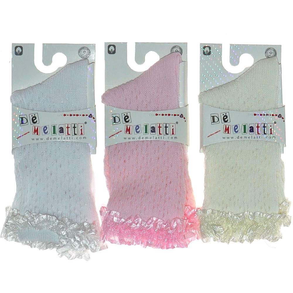 De Melatti Kız Çocuk Aksesuarlı Fileli Antibakteriyel Soket Çorap