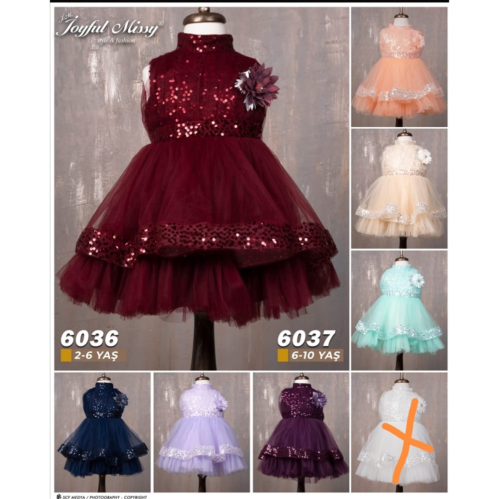 Joyful 6037 Kız Çocuk Abiye 6-10 Yaş