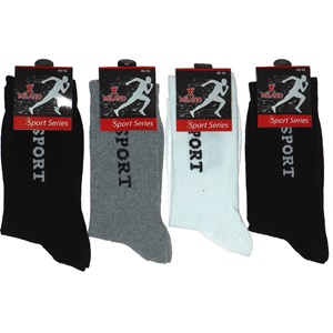 Milano 9853 Erkek Sport Likralı Tenis Soket Çorap - Düz Karışık Renk