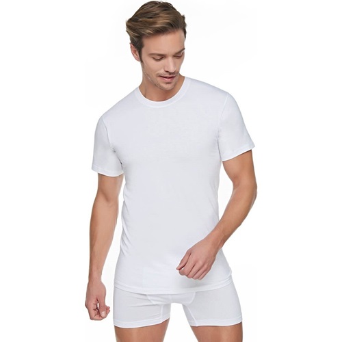 Sedef Yıldız 1002 Erkek Penye Sıfır Yaka 6 Lı - Beyaz - 1