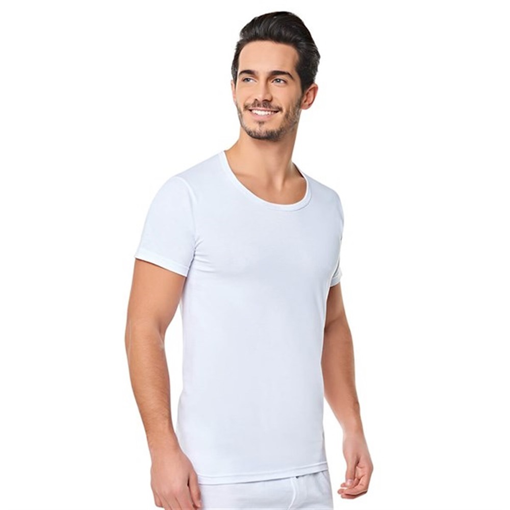 Sedef Yıldız 1003 Erkek Penye Bisiklet Atlet - Beyaz - 4