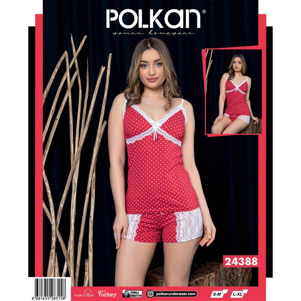 Polkan 24388 Bayan Dantelli Şortlu Takım