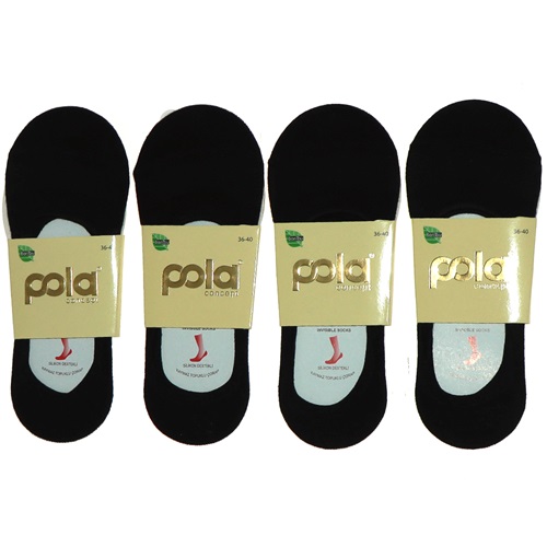 Pola 1700 Bayan Likralı Bambu Dikişsiz Suba Babet Çorap - Siyah