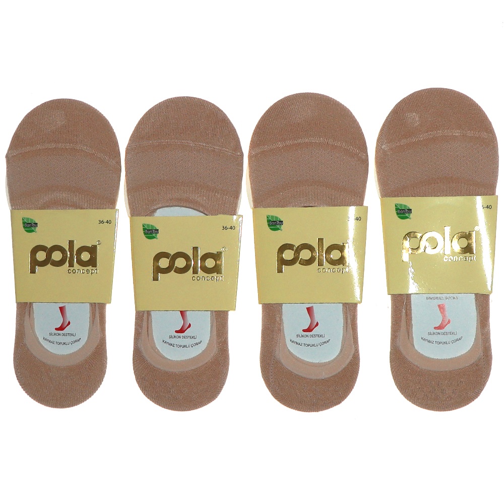 Pola 1700 Bayan Likralı Bambu Dikişsiz Suba Babet Çorap