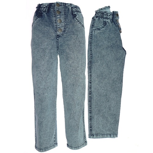 Kalp Kids 649-1 Kız Çocuk Coton Samuray Boyfirend Kot Pantolon 6-10 Yaş