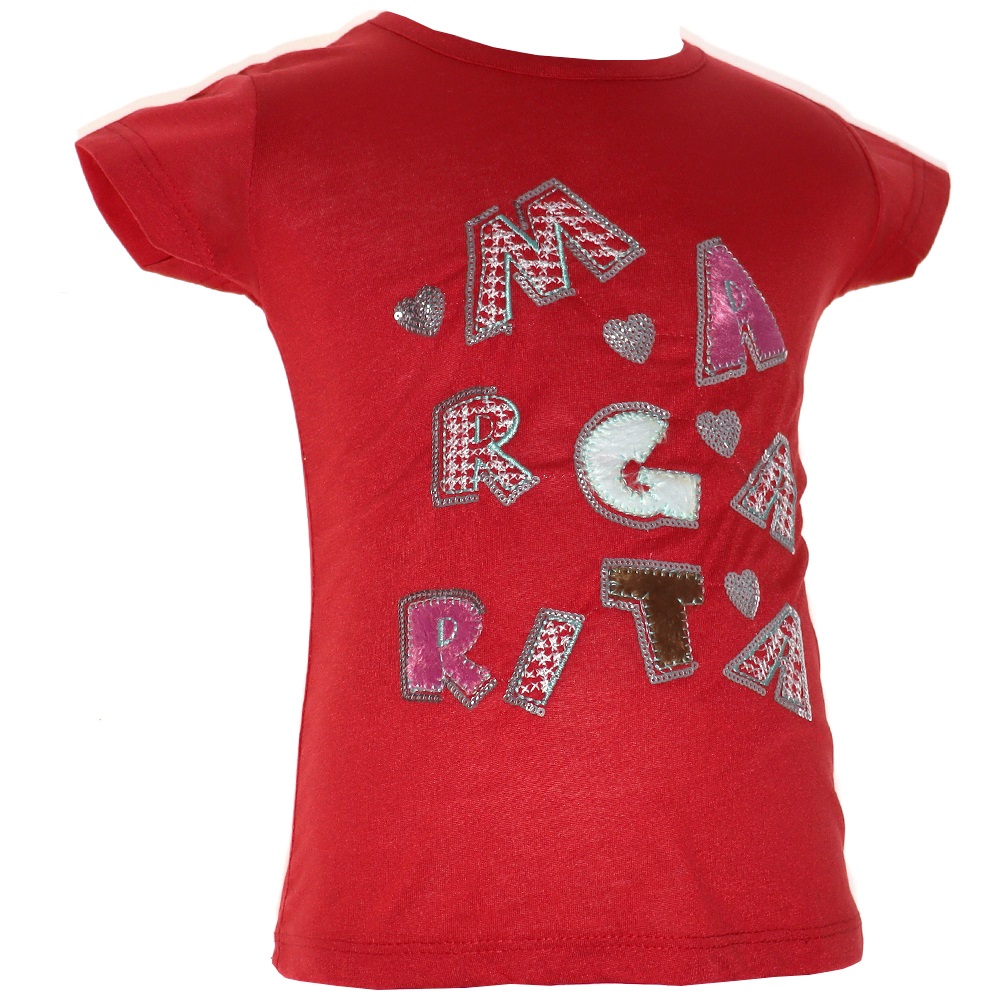 Azranur 10021 Kız Çocuk Margarita Nakışlı Tişört 8-12 Yaş