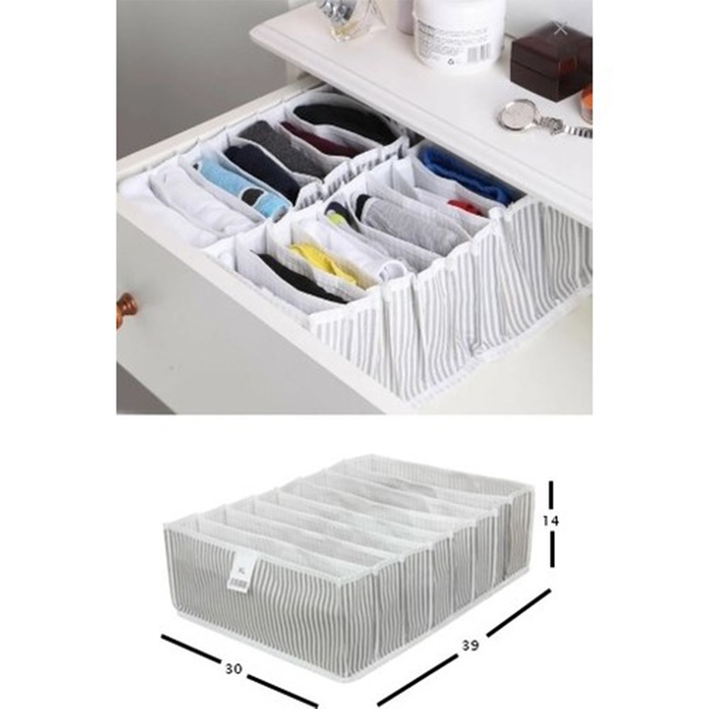 Serstil Çizgili Akordiyon Düzenleyici Organizer 30x39x14 Cm