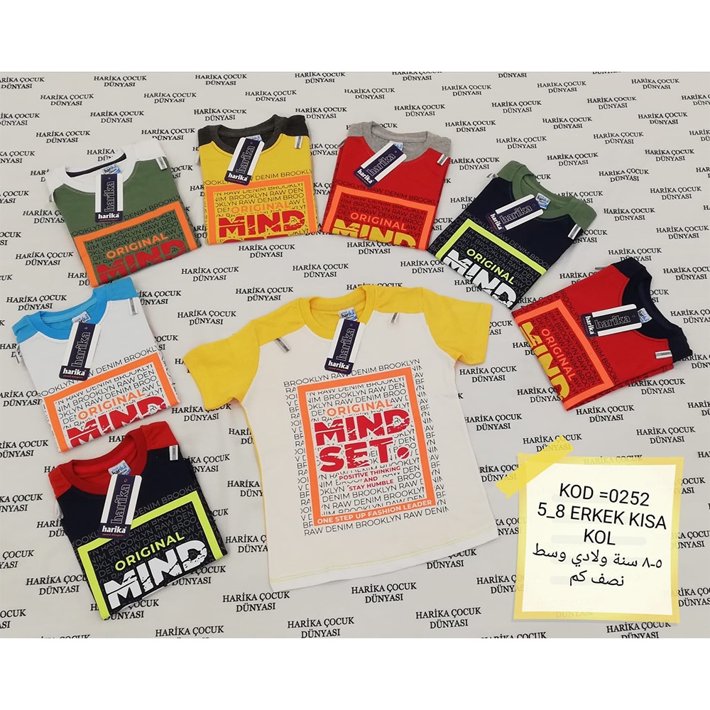 Harika Çocuk 0252 Erkek Çocuk Baskılı Kısa Kol Tişört 5-8 Yaş