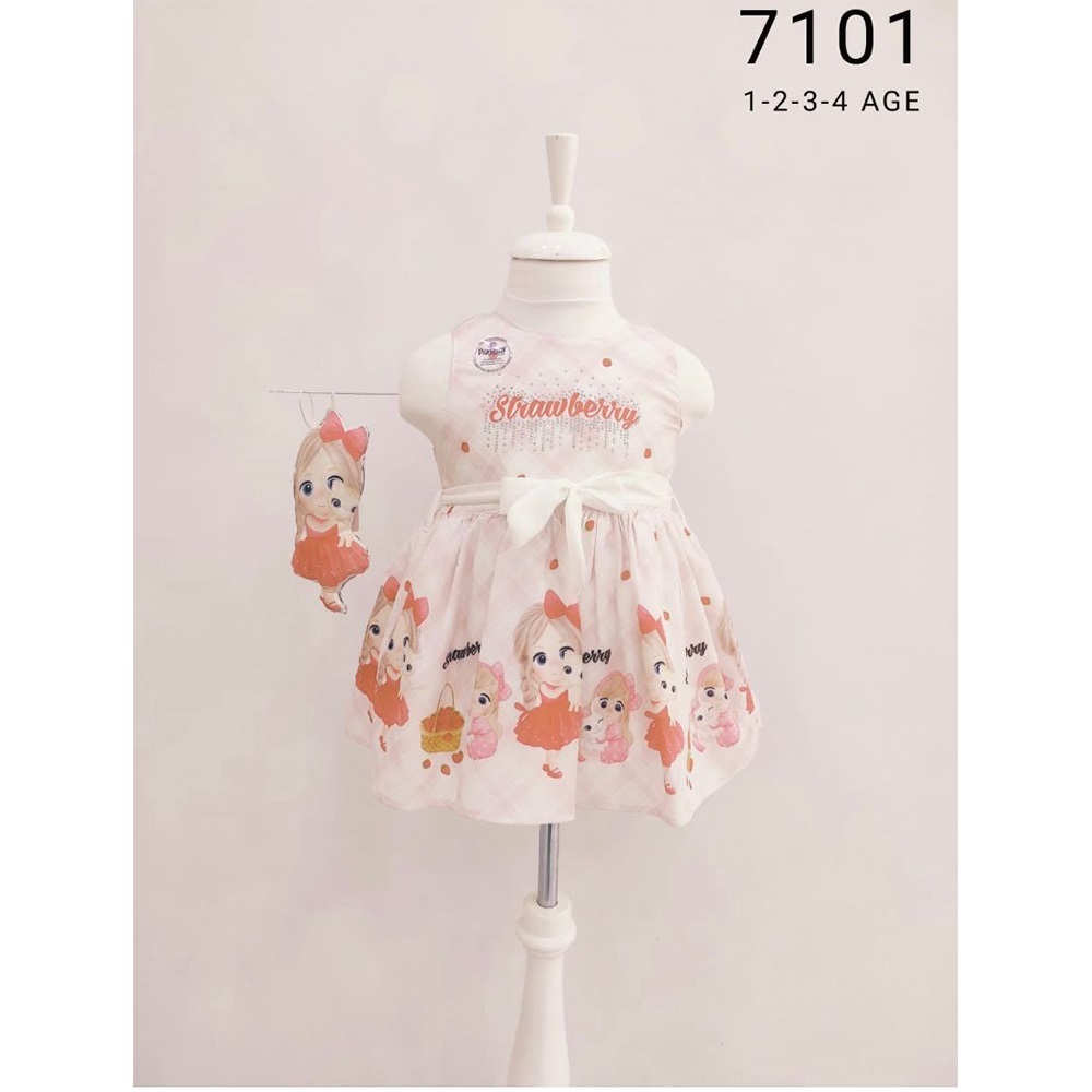 Pampal 7101 Kız Çocuk Desenli Oyuncaklı Elbise 1-4 Yaş - Yeşil - 1-2-3-4 YAŞ