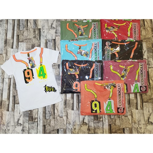 Çınaroğlu Erkek Çocuk Sıfır Yaka Lets 94 Away Baskılı Tişört 3-7 Yaş