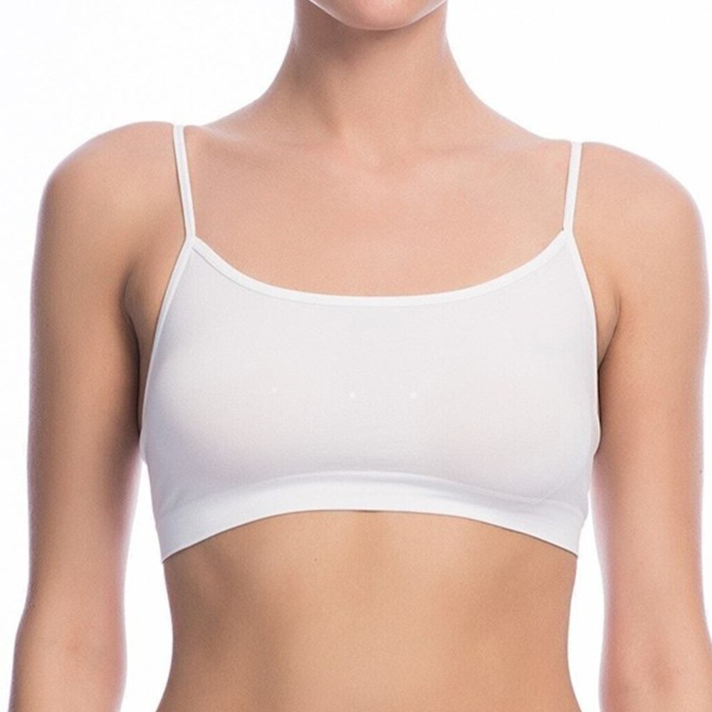 Nbb 2415 Bayan İnce Askılı Dikişsiz Büstiyer - Beyaz - S