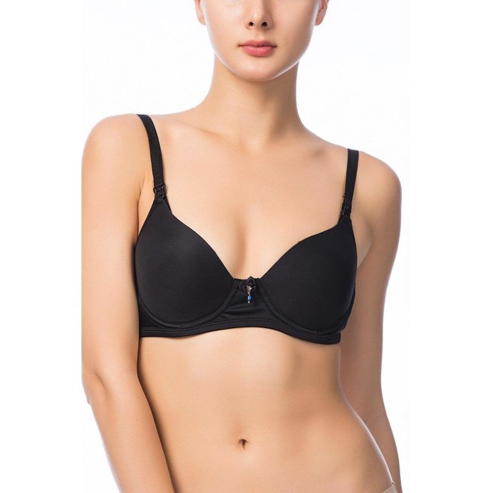 Nbb 3628 Bayan Kaplı Balenli Dolgusuz Emzirme Sütyeni - Siyah - 80