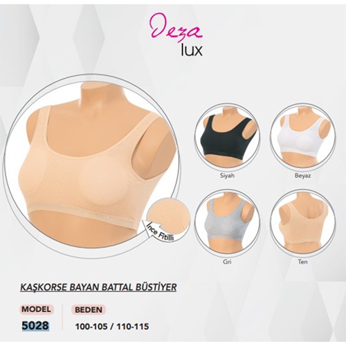 Deza Lüx 5028 Bayan Battal Kalın Askılı Fitilli Pedli Büstiyer