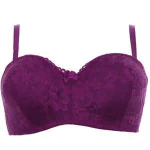 Billiza 2050 Bayan Dantelli Desteksiz Str.Lotus Sütyen 80-95 - Mürdüm - 80-85-90-95