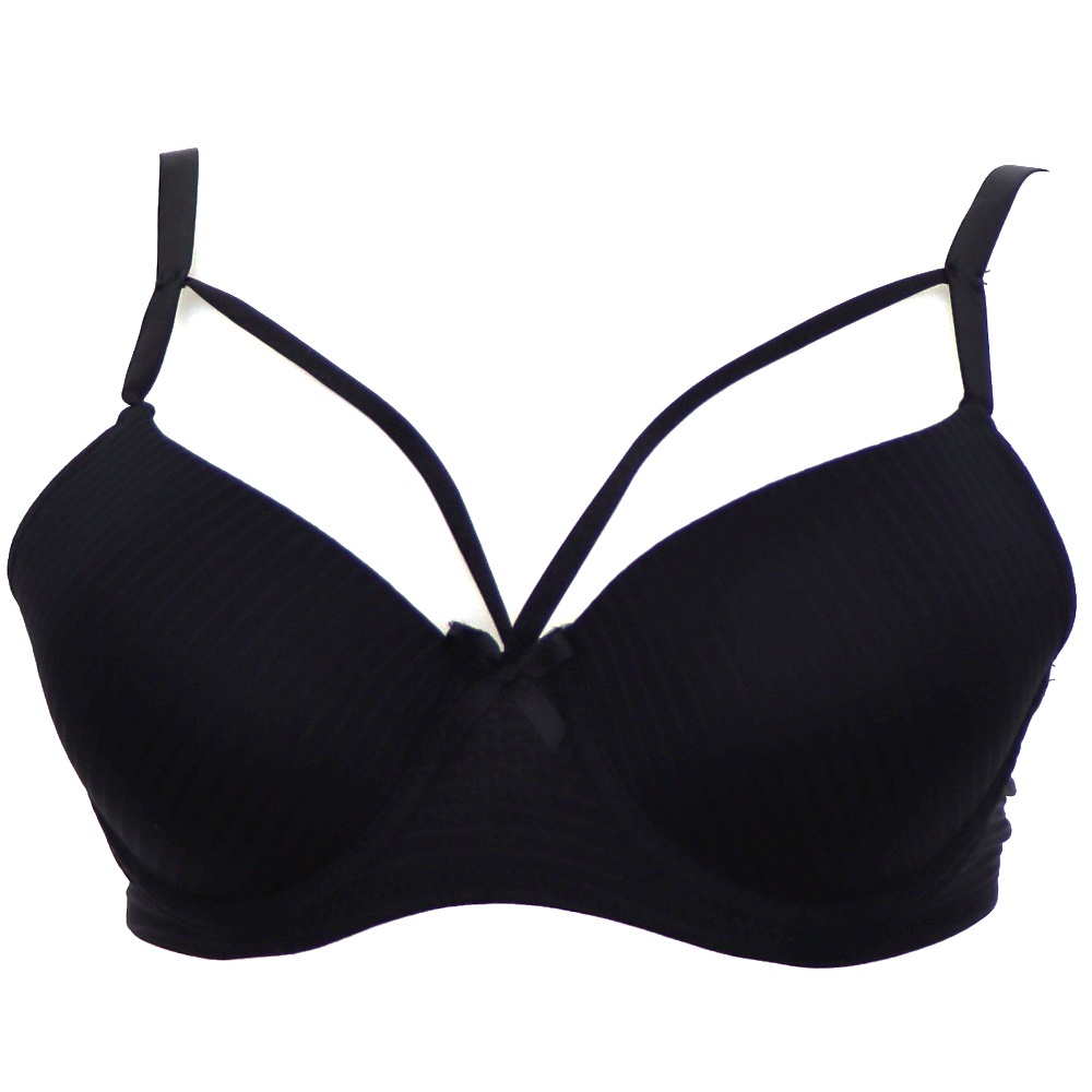 Billiza 2040 Bayan Çapraz Askılı Desteksiz Jakarlı Sütyen 80-95 - Siyah - 80-85-90-95