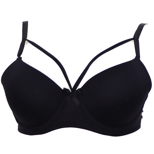 Billiza 2040 Bayan Çapraz Askılı Desteksiz Jakarlı Sütyen 80-95 - Siyah - 80-85-90-95