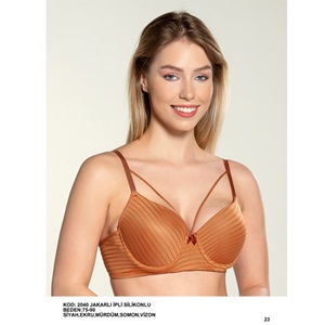 Billiza 2040 Bayan Çapraz Askılı Desteksiz Jakarlı Sütyen 80-95 - Kiremit