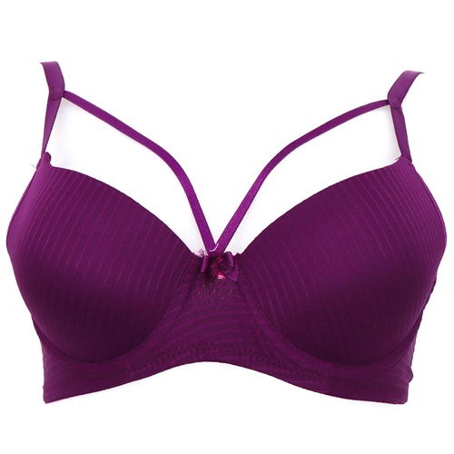 Billiza 2030 Bayan Çapraz Askılı Destekli Jakarlı Sütyen 75-90 - Mürdüm - 75-80-85-90