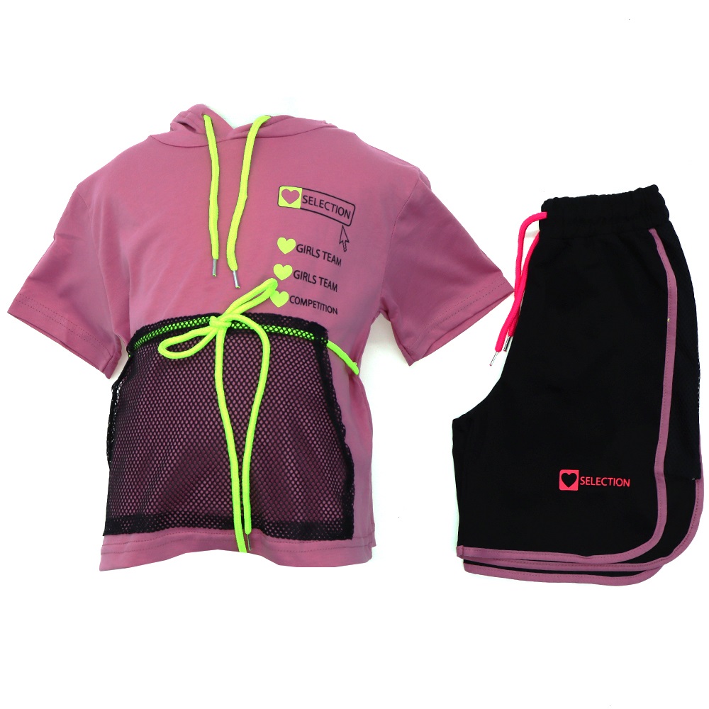 Nirvana 302 Kız Çocuk Selection Bas. Kapşonlu Şortlu Takım 9-12 Yaş