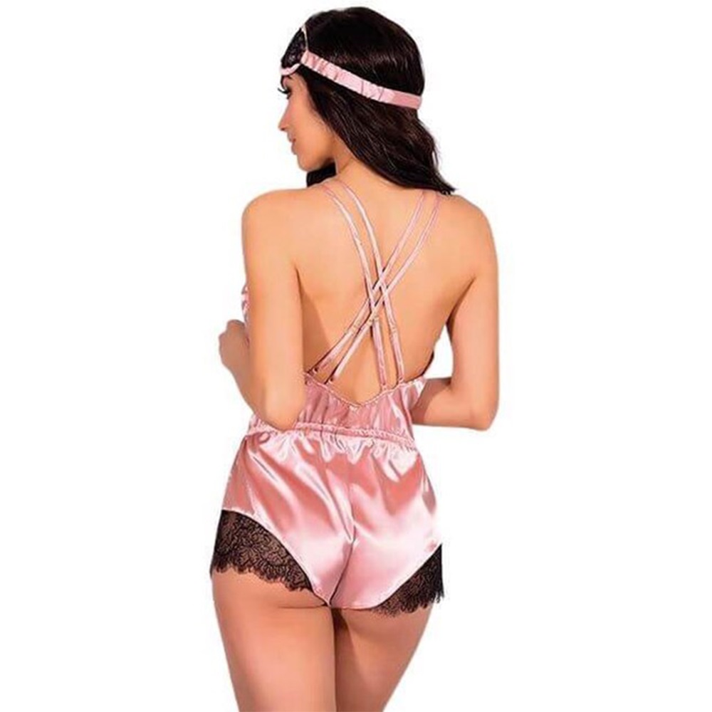 For Dreams 8298 Bayan Fantazi Dantelli Gecelik - Pudra - XL